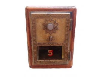 Vintage Oak & Brass US Post Office Box Bank By Sam Criswell