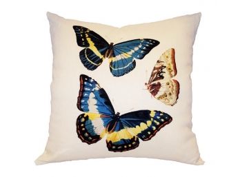 Three Butterflies Pillow By Juniper Road Collection - Brand New