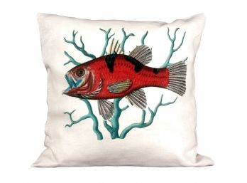Red Mullet Pillow By Juniper Road Collection - Brand New