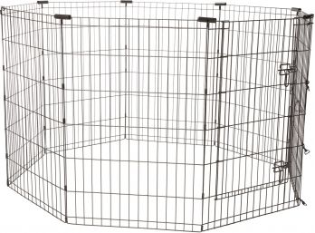 Frisco Dog Exercise Pen With Step-Through Door, Black, 48-in Tall