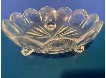 Vintage Clear Glass Round Footed Candy Dish