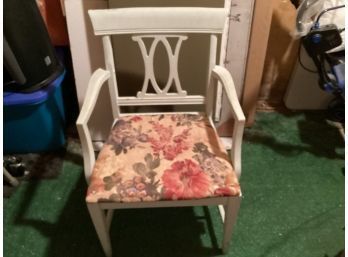 Vintage White Wooden Arm Chair