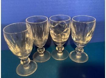 Vintage Set Of Four (4) Assorted  Cordial Glasses ( 4 Inches In Height)