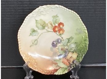 Antique Tresemann & Voght French Limoges Embossed Fruit Cabinet Plate