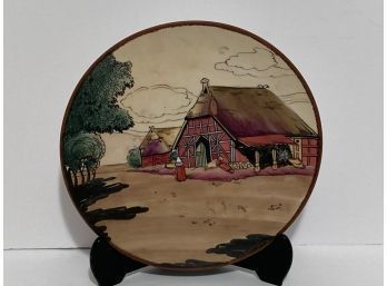 Antique Handpainted Nippon Cabinet Plate (Pierced For Hanging)