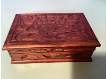 Vintage Wooden Hinged Keepsake Box