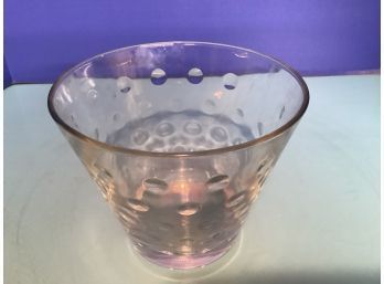 Vintage Clear Glass Dimple Ice Bucket (8 Inches In Diameter)