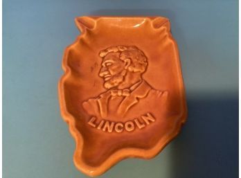 Vintage Haeger Pottery Abraham Lincoln Illinois Ash Tray