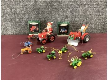 Tractor Holiday Ornament Decor Lot
