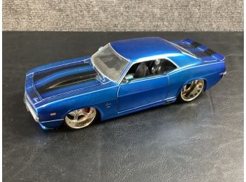 Blue 1969 Chevy Camero Diecast Car (scale 1:24)