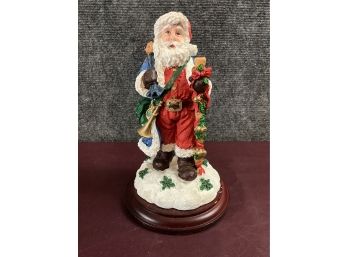 Santa In Blue Robe Figurine