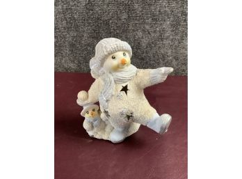 Snowman And Baby Tea Light Holder
