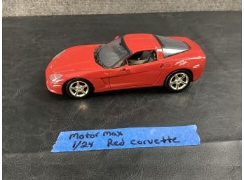 Motor Max Red Corvette Diecast Car (scale 1:24)
