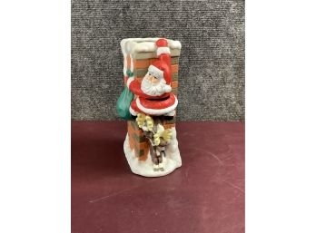 Santa On Chimney Vase