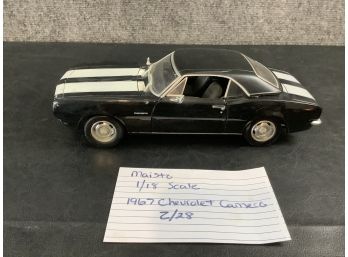 Maistro Black 1967 Chevrolet Camero Z-28 Diecast Car (scale 1:18)