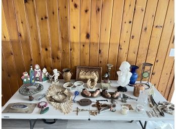 Table Lot Of Vintage And Antique Items