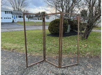 3 Panels Of Vintage Chicken Wire In Wood Frame