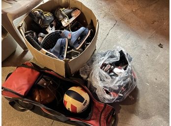 Lot Of Ice Skates And Sporting Goods