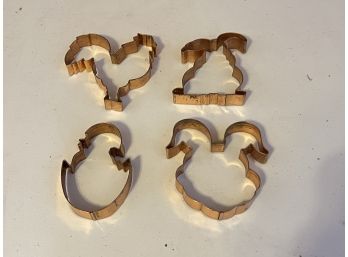 Set Of 4 Vintage Copper Cookie Cutters