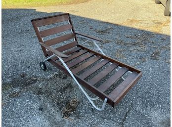 G Fox And Co Aluminum And Wood Lounge Chair