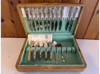 66 Piece Set Of Silverplate Flatware, Service For 12