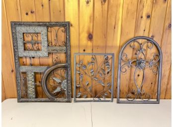 3 Pieces Of Modern Metal Wall Art, Great Lot