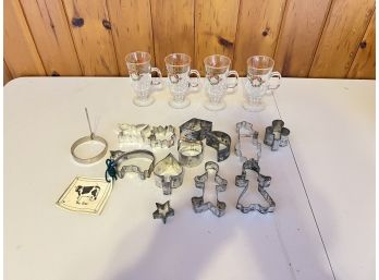 Christmas Glasses And Tin Cookie Cutters