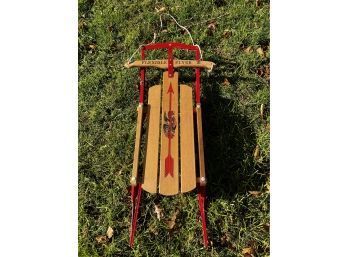 Flexible Flyer III Red Painted Iron & Wood Snow Sled