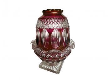 Vintage Westmoreland Waterford Collection Ruby Thumbprint Fairy Lamp