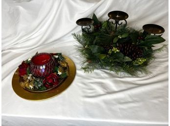 Christmas Candle Centerpieces