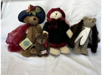 Collection Of Four Vintage Teddy Bears, Including Russ & Boyds Bears