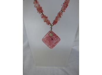 Gorgeous Pink-Red Quartz Statement Necklace