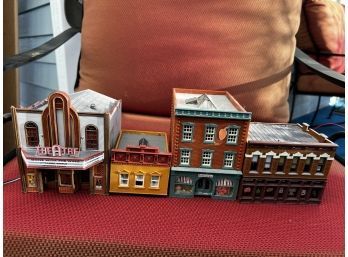 Grouping Of Four Model Train Scenery Main Street Buildings