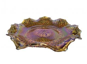 Indiana Carnival Glass 10' Marigold Wavy Centerpiece Platter