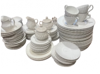 Huge Set Of White China- 100 Pieces