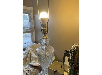 Pair Of Cut Glass Lamps
