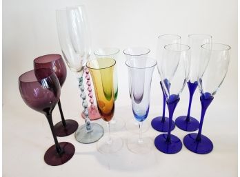Champagne Flutes And Wine Goblets Lot