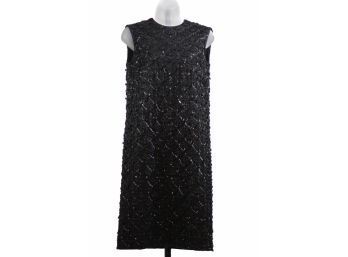 Stunning 1958 Benny's Company Hong Kong Women Black Sequin Dress