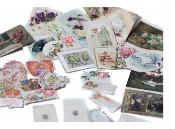 Lot  Antique Postcards, Valentine & Birthday Cards And Memorable Cards
