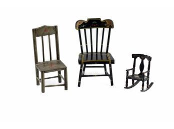 LOT Doll House Hitchcock Inspired Chairs