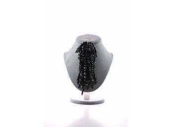 Unique Black Diamond Cut Bead Pin