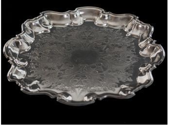 Footed Silver Plate 13' Round Serving Tray
