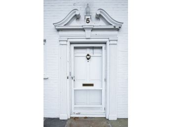 A Vintage - ORIGINAL TO HOUSE - Rams Head Pediment And Door