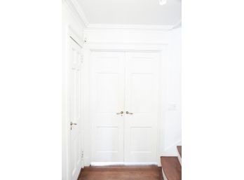 Two (2) Pairs Double Formal Entry Doors To LR & DR, 1.75' Thick, Including Fluted Trim