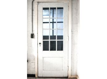 A Vintage 12 Lite Exterior Wood Door - Basement