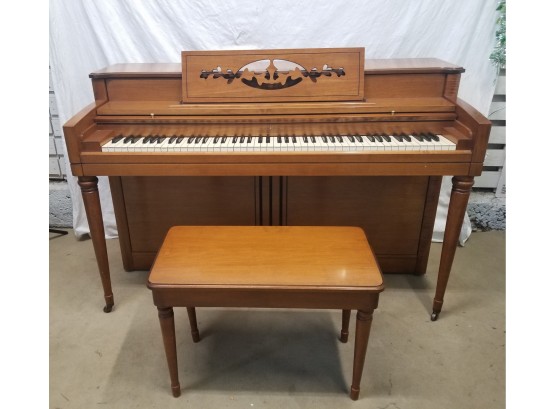 Vintage Wurlitzer Upright Piano With Bench
