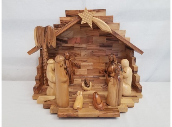 Hand Carved Olive Wood Nativity Scene - Made In Bethlehem