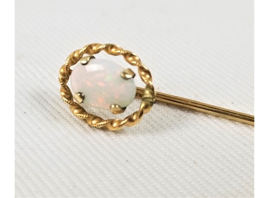 Antique Opal Stick Hat Tie Lapel Pin