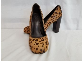 Women's Tory Burch Genuine Calf Hair Cheetah Print  High Heels  Size 8.5