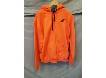 Vintage Nike Men's XXL Bright Orange Full Zip Hoodie Jacket - New